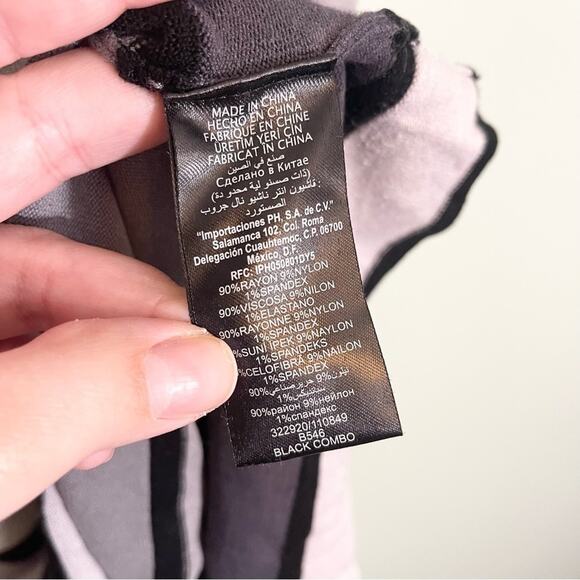 2B Bebe Womens Striped Square Neck Sleeveless Cross Back Dress Black White Large - Picture 6 of 13